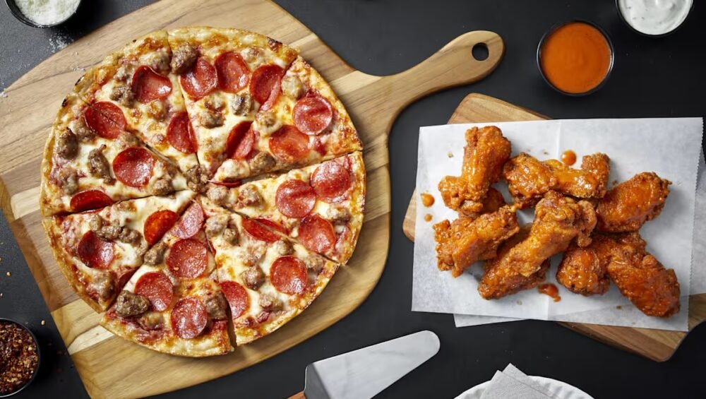 American wings and pizza